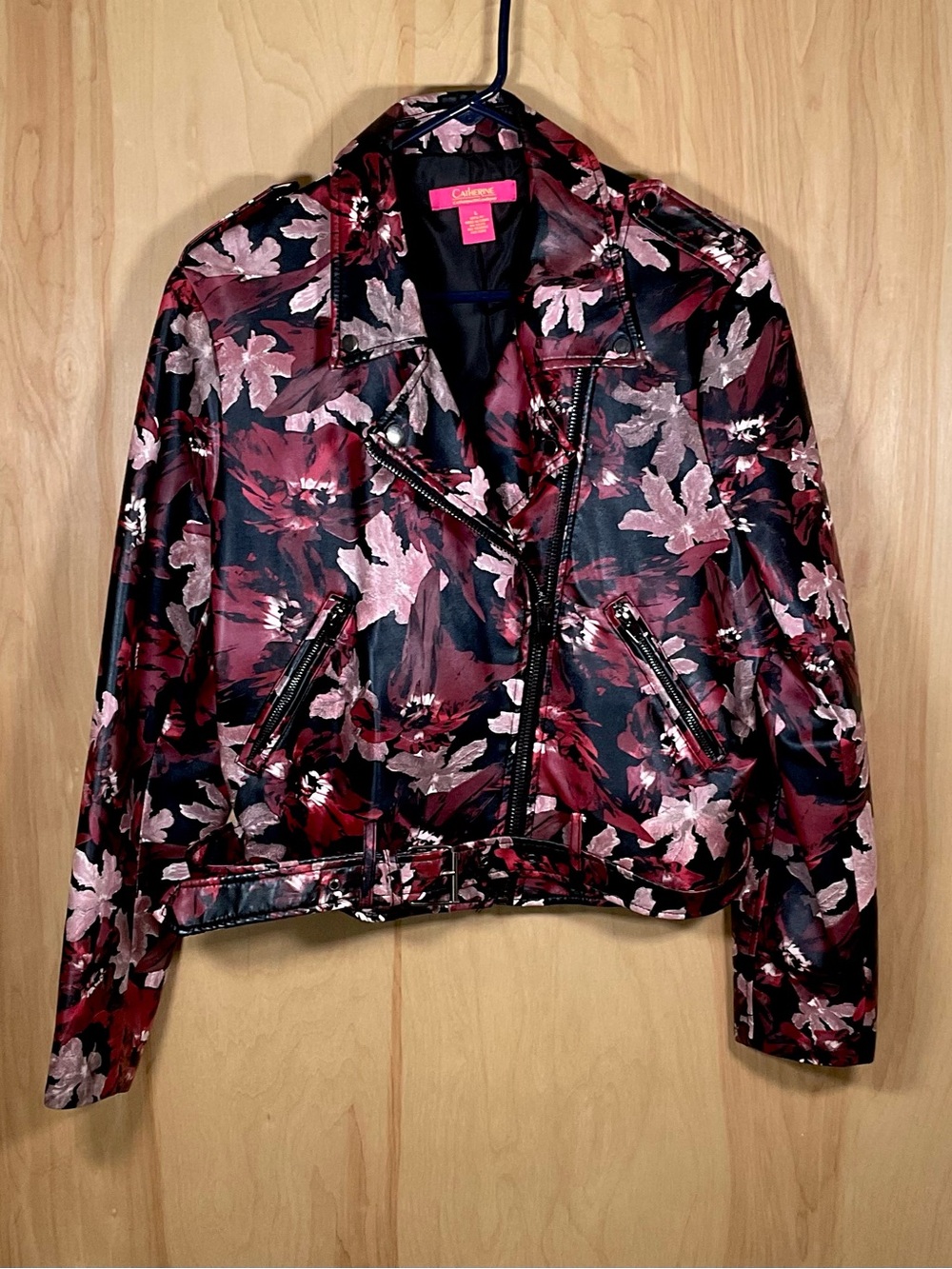 Catherine Malandrino Veruca Floral Moto Cropped Jacket - Like New